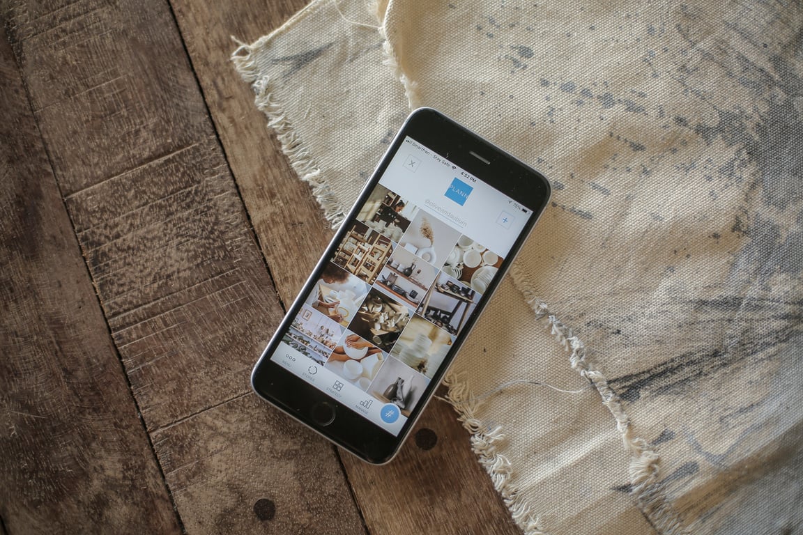 Smartphone Displaying Photos in App